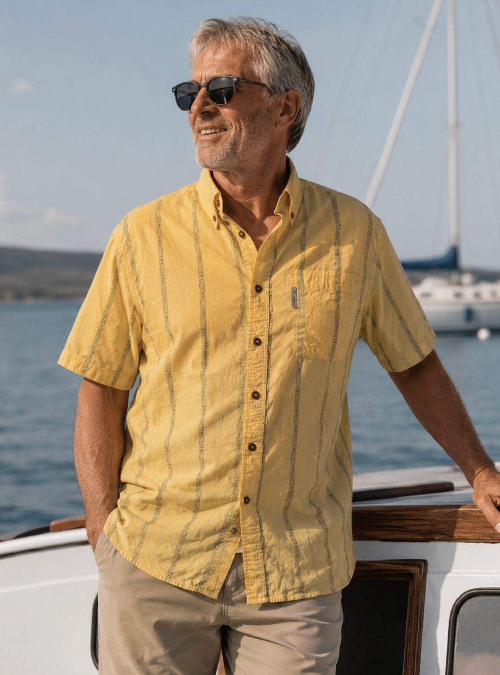 Columbia River Lodge Yellow Shirt Fly Fishing Pattern XL Grandpa Core Utility
